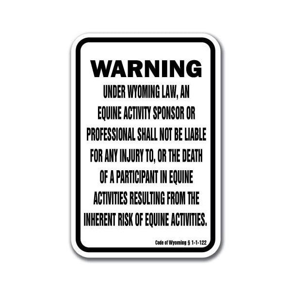 Signmission Safety Sign, 18 in Height, Aluminum, 12 in Length, Equine - Wyoming A-1218 Equine - Wyoming - main